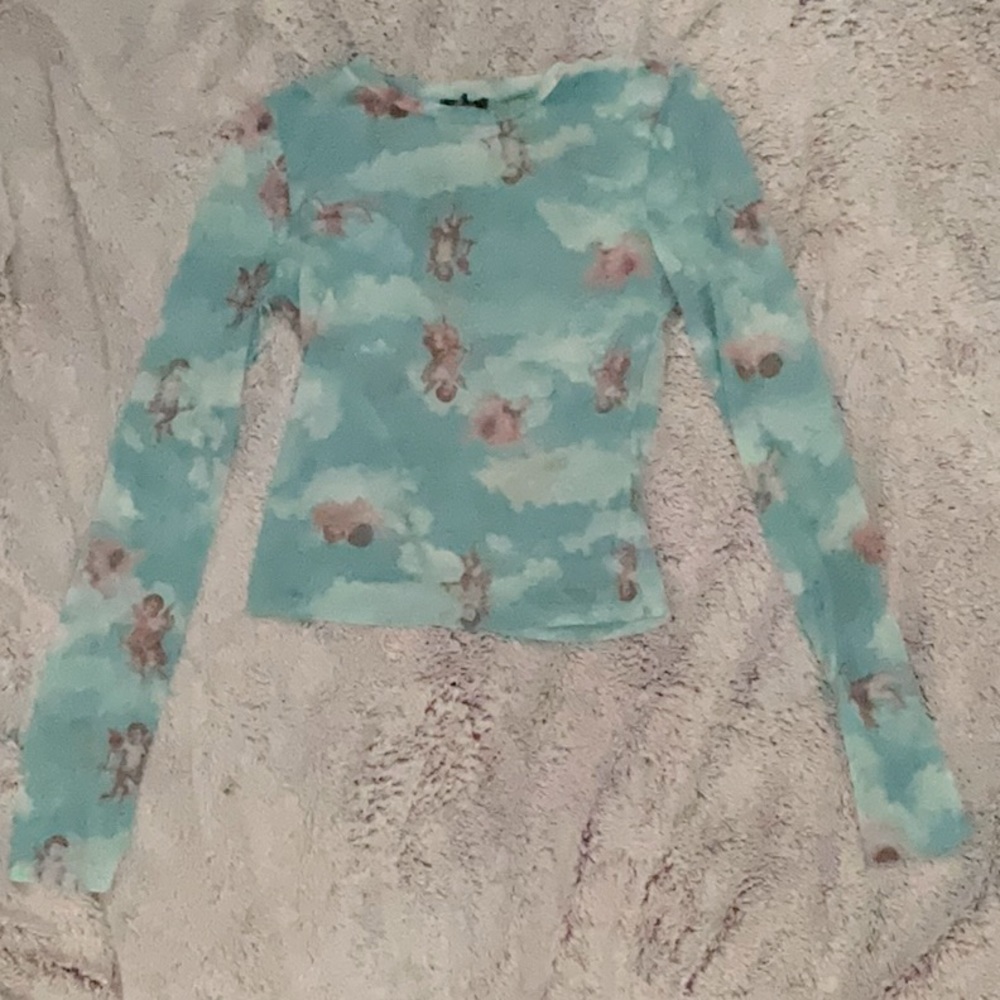 aesthetic mesh angel shirt